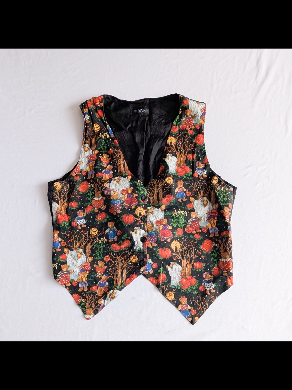 Vintage 111 Main Halloween Vest Women’s Medium Bears In Costumes Multicolor 90’s